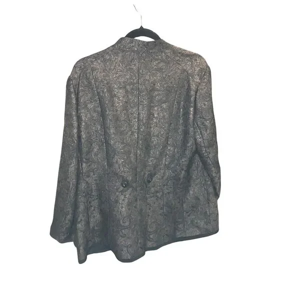 Coldwater Creek Metallic Paisley Jacket Shaped W18 - Picture 2 of 6